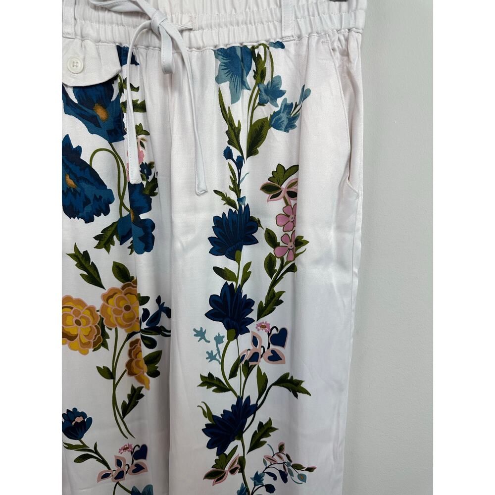 Anthropologie Floral Print Pull-On Wide Leg Drawstring Pants Size XS NWT - Picture 8 of 15